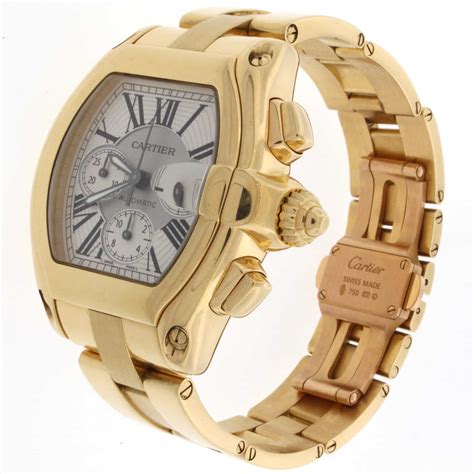 cartier watch gold mens|cartier 18k gold watch men.